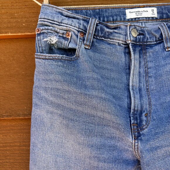 Abercrombie & Fitch The Skinny High Rise With Split Ankle Detail Jeans Size 29 - Picture 9 of 14